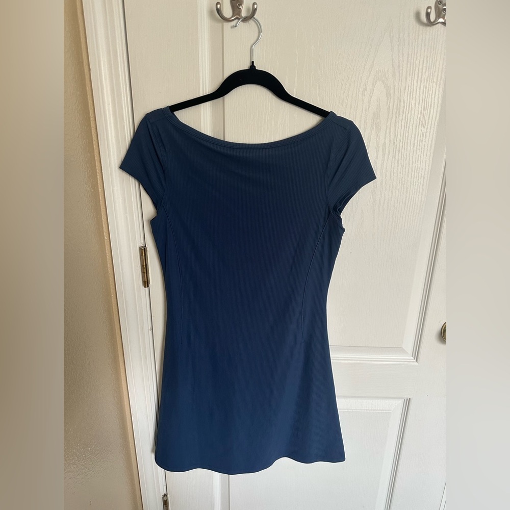 Lululemon All Aligned Nulu Ribbed Dress Navy • Size 8 • Like New